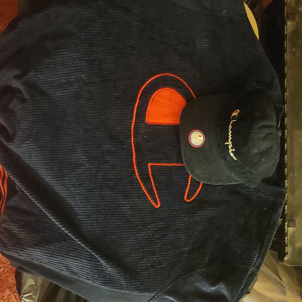 Champion Dark Blue Corduroy Set with Red Accents